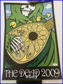 Grateful Dead Signed 2009 VIP 11x17 Poster x6 Weir Lesh Billy Hart +2 JSA Letter