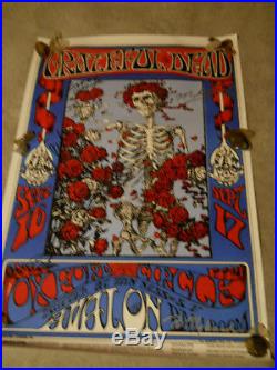 Grateful Dead Signed Poster Hand Signed By Jerry Garcia and Bob Weir + 3 More