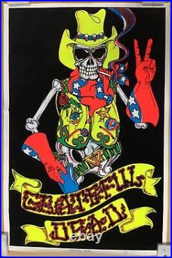 Grateful Dead Skeleton Sheriff Rare Blacklight Poster. Free Shipping