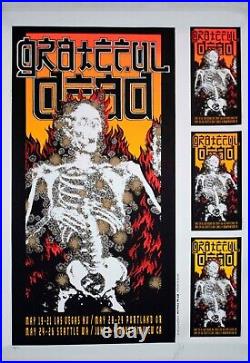 Grateful Dead Skeleton Signed Alton Kelley 1995 Poster Proof