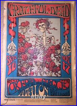 Grateful Dead Skull And Roses Poster 3rd Pressing Avalon Ballroom 1966