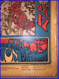 Grateful Dead Skull And Roses Poster 3rd Pressing Avalon Ballroom 1966