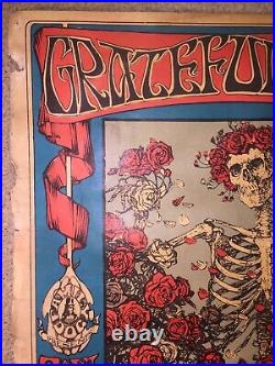 Grateful Dead Skull And Roses Poster 3rd Pressing Avalon Ballroom 1966