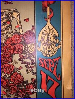 Grateful Dead Skull And Roses Poster 3rd Pressing Avalon Ballroom 1966