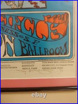 Grateful Dead Skull And Roses With Oxford Circle Fd-26 3 Signed Poster Framed