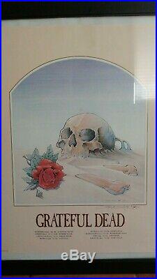 Grateful Dead Skull In Sand 1981 Original Poster Framed Stanley Mouse Signed
