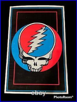 Grateful Dead Skull Logo Classic Original Vintage Black Light Poster 1976