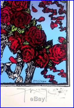 Grateful Dead Skull & Roses Art Print Signed by Stanley Mouse with Caricature NM-M