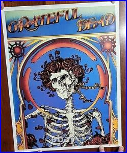 Grateful Dead Skull and Roses Original 1985 Vintage Rock Music Poster 22×17 NOS
