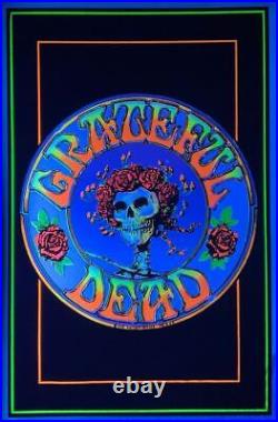 Grateful Dead Skull and Roses Vintage Black Light Poster 23 x 35