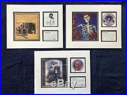 Grateful Dead Stanley Mouse Lithographs Set of 3 Signed Matted RARE Jerry Garc