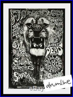 Grateful Dead Steppenwolf Oversized Concert Poster 1968 3rd Print Fillmore