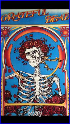 Grateful Dead VINTAGE STANLEY MOUSE Skull & Roses POSTER Artwork BERTHA GDP 1984