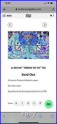 Grateful Dead Variant AJ Masthay poster Jerry Garcia S/N Through The Veil