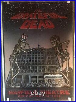 Grateful Dead Warfield Poster Original 1st Print 1980 Aor 4.45 Dennis Larkin Nm