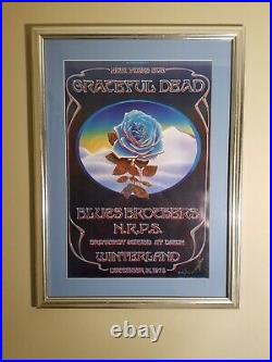 Grateful Dead Winterland Closing Blue Rose Original Poster Signed By Kelley