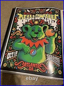 Grateful Dead and Company Poster Atlanta GA 2021 Dancing Bear LEUNIG #/1700