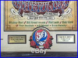 Grateful Dead fare thee well concert poster framed soldier field July 2015 patch