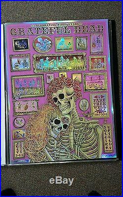 Grateful dead fare thee well emek pink foil and phish signed poster with COA