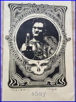 Greatful Dead Concert Art Poster By Blake Wiley Featuring Johnny Cash 2008