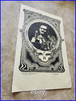 Greatful Dead Concert Art Poster By Blake Wiley Featuring Johnny Cash 2008