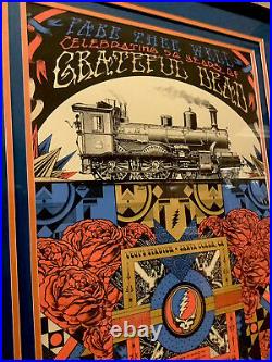 Greatful Dead? . Fare Thee Well Poster Framed Matterd. Signed No Ship