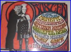 Hand Colored Signed Alton Kelley GRATEFUL DEAD Fillmore Poster BUSTED'67