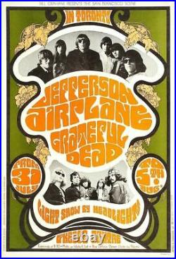 JEFFERSON AIRPLANE / GRATEFUL DEAD 3rd PRINTING TORONTO POSTER / GRACE SLICK