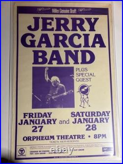 JERRY GARCIA BAND Orpheum Theatre, San Francisco 1989 ORIGINAL POSTER RARE
