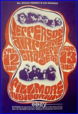 Jefferson Airplane / Grateful Dead 1966 Fillmore Auditorium Poster / Nmt 2 Mint