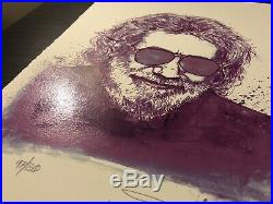 Jerry Garcia Art Poster Purple Jerry S/N Grateful Dead RARE Joey Feldman