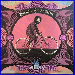 Jerry Garcia Bicycle Day Poster Helton Sparkle Foil S/N #/30 Grateful Dead