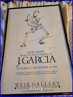Jerry Garcia Framed Gallery Exhibit Poster Weir Gallery Grateful Dead Rare item