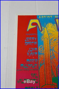 Jerry Garcia John Kahn Original Concert Poster Rick Griffin Wes Wilson &the gang