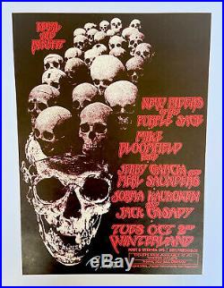 Jerry Garcia Legal Aid Benefit Poster Hells Angels Grateful Dead Signed 1973