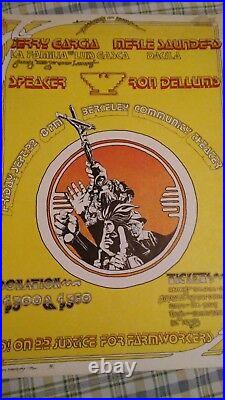 Jerry Garcia Merlre Saunders 1972 benefit concert poster Berkeley, CA