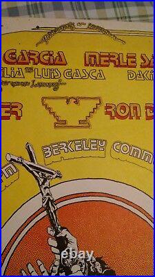 Jerry Garcia Merlre Saunders 1972 benefit concert poster Berkeley, CA