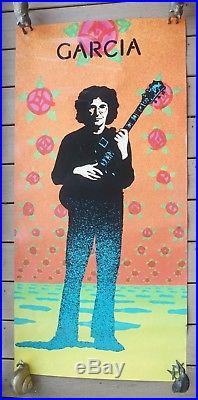Jerry Garcia Original Victor Moscoso Compliments Promo Poster 1974 23&1/8x47 1/2