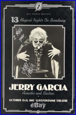Jerry Garcia Signed Autographed NYC Lunt Fontanne Theatre Poster Beckett BAS