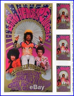 Jimi Hendrix Poster The Saville London Bob Masse Karl Ferris Signed by Both RARE
