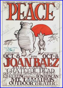 Joan Baez Grateful Dead Concert Mt Tam Peace 1966 Wall Art Poster Print