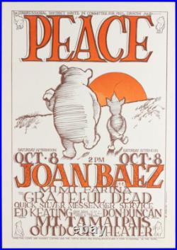 Joan Beaz Grateful Dead Mimi Farina QMS Poster 1966 Mt. Tamalpais Stanley Mouse