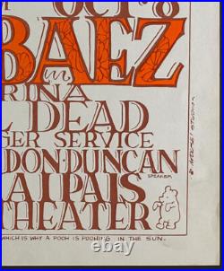 Joan Beaz Grateful Dead Mimi Farina QMS Poster 1966 Mt. Tamalpais Stanley Mouse