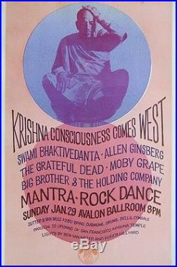 Krishna Consiousness Comes West Original Concert PosterGrateful Dead