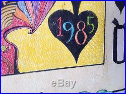 Large, Original ARTWORK for 1965-1985 GRATEFUL DEAD Poster QUEEN CARD Colorful