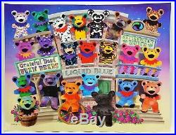 Lot of 16 Grateful Dead Bean Bear Collectible Plush & Special Edition Poster