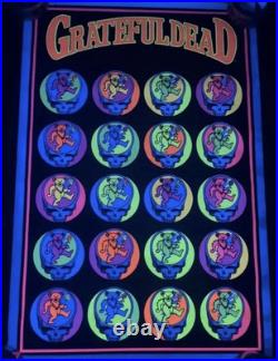 Lot of 4 Vintage RARE Grateful Dead Flocked Velvet Blacklight Posters USA NEW