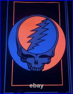 Lot of 4 Vintage RARE Grateful Dead Flocked Velvet Blacklight Posters USA NEW