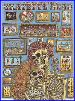 MINT Emek Grateful Dead FARE THEE WELL Chicago FINAL Poster 37/150