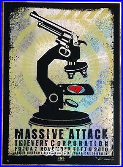 MINT & SIGNED EMEK Massive Attack Santa Barbara GLITTER FOIL Poster 9/15